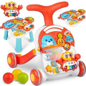Каталка 2-в-1 інтерактивна Ricokids біло-червона 781001 фото