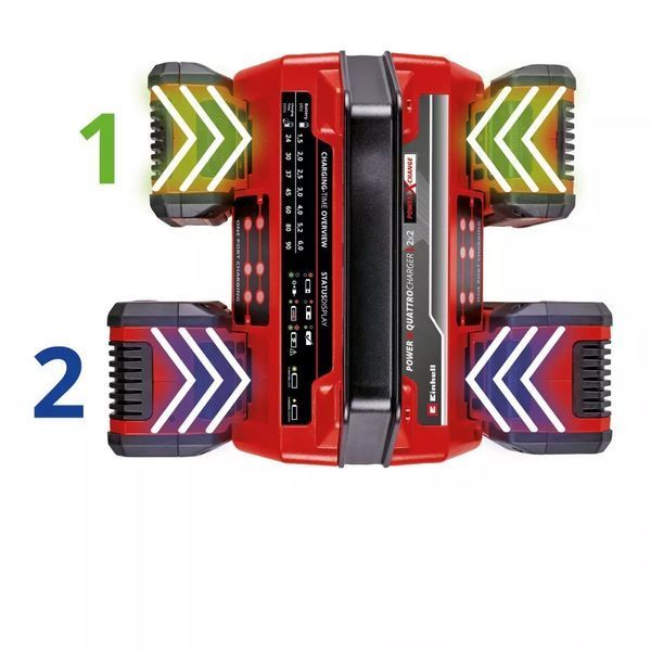 Зарядний пристрій Einhell 18V 2x2 Power X-Quattrocharger 4A (4512102) 4512102 фото