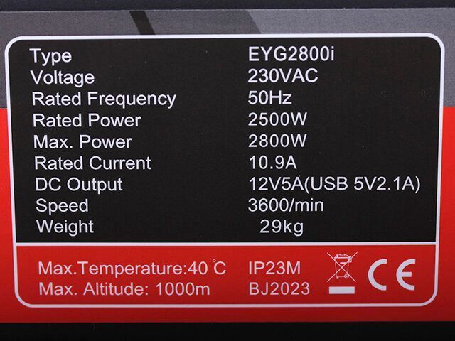 Генератор інверторний відкритий бензин EYG2800i 2.5/2.8 KW GN-078 фото