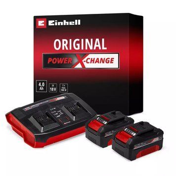 Набір акумуляторів + зарядний пристрій Einhell 18V 2x4.0Ah Twincharger Kit, PXC, 2.2 кг (4512112) 4512112 фото