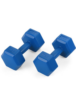 Гантелі для фітнесу композитні Gymtek 2х2кг світло-синій 5907766664628 фото