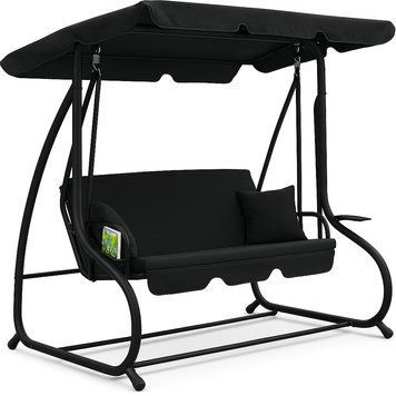 УЦІНКА! Велика гойдалка з подушками LEOBRO Luxury Black (HT-186B Black) HT-186B Black-У1 фото