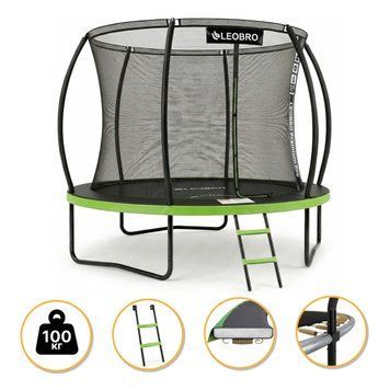 Батут з внутрішньою захисною сіткою 252 см LEOBRO Premium Pro 8FT GREEN (LB-1099) LB-1099 фото