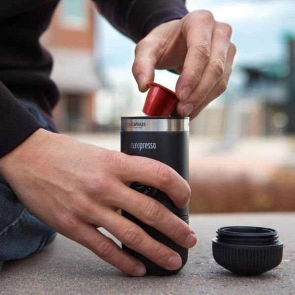 Портативна еспресо-кавоварка Wacaco Nanopresso+ з адаптером для капсули WNANONS фото