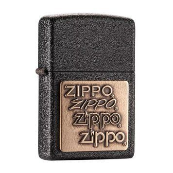 Запальничка ZIPPO Brass Emblem Black Crackle (362) 362 фото