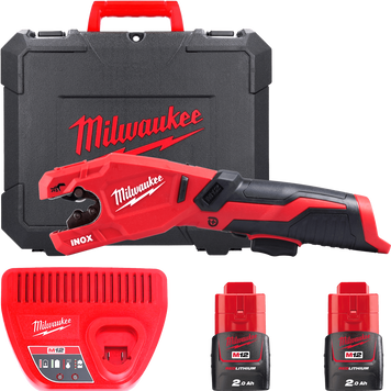 Акумуляторний труборіз по неіржав. сталі MILWAUKEE M12PCSS-202C (+2 акумулятори, зарядний пристрій, HD кейс) 4933479242 фото