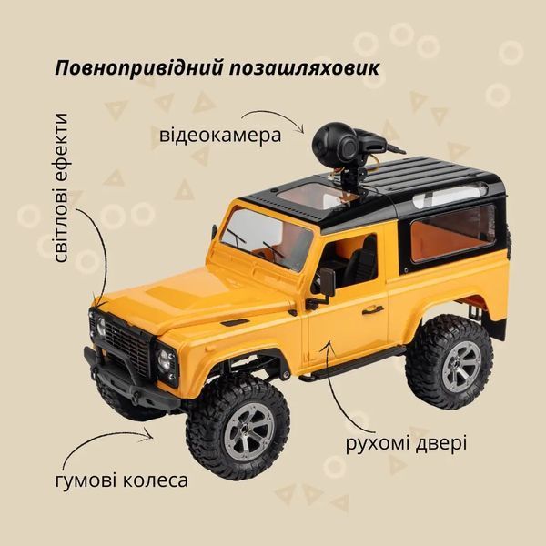 Машинка OTAMANKO 4x4 повнопривідний позашляховик з камерою жовтий 532.01.40 фото