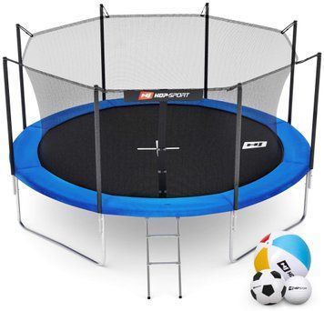 Батут Hop-Sport 12ft (366см) синій із внутрішньою сіткою 5906190230485 фото