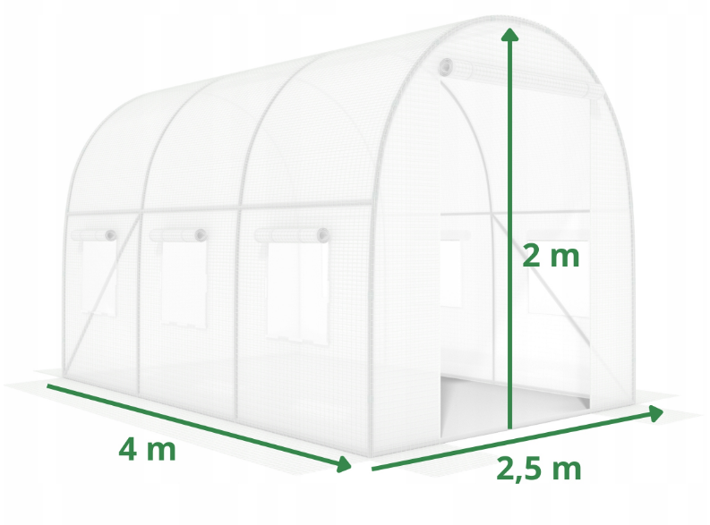 Посилена садова теплиця парник LEOBRO Garden 10м2 White (LB-10M25W) LB-10M25W фото