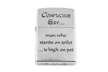 Запальничка бензинова Zippo Confucius Say Toilet Street Chrome (28459) 28459 фото