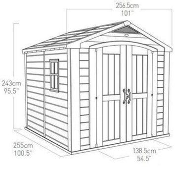 Садовий пластиковий будиночок KETER FACTOR 8x8 7290103664954 фото