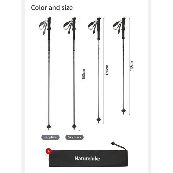 Трекінгова палиця Naturehike CNK2450DS017, 110 см, сіра 6927595788783 фото